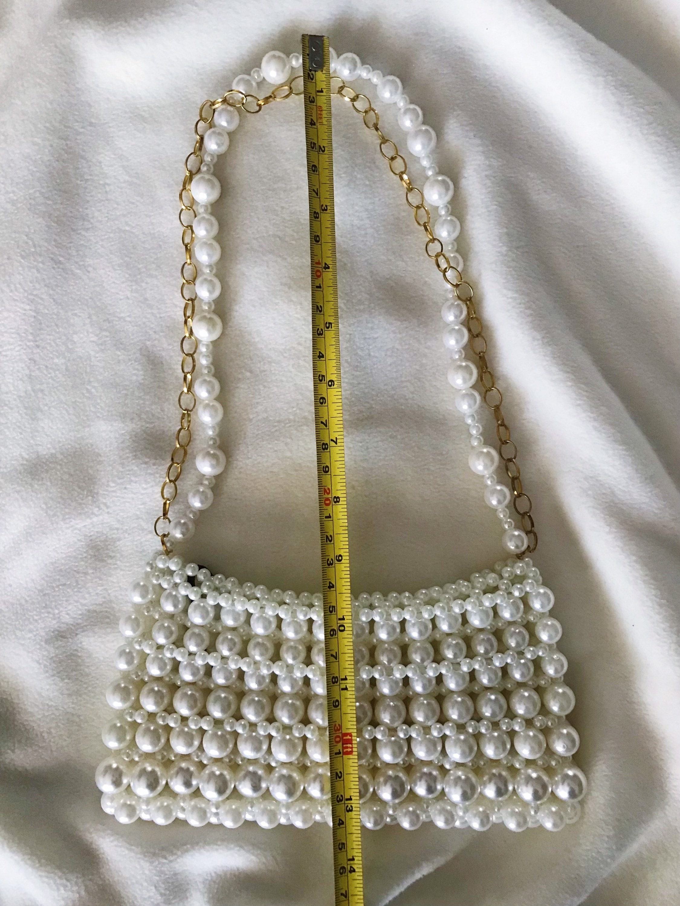 BILAN Gold Beaded Frame Purse ＿WHITE