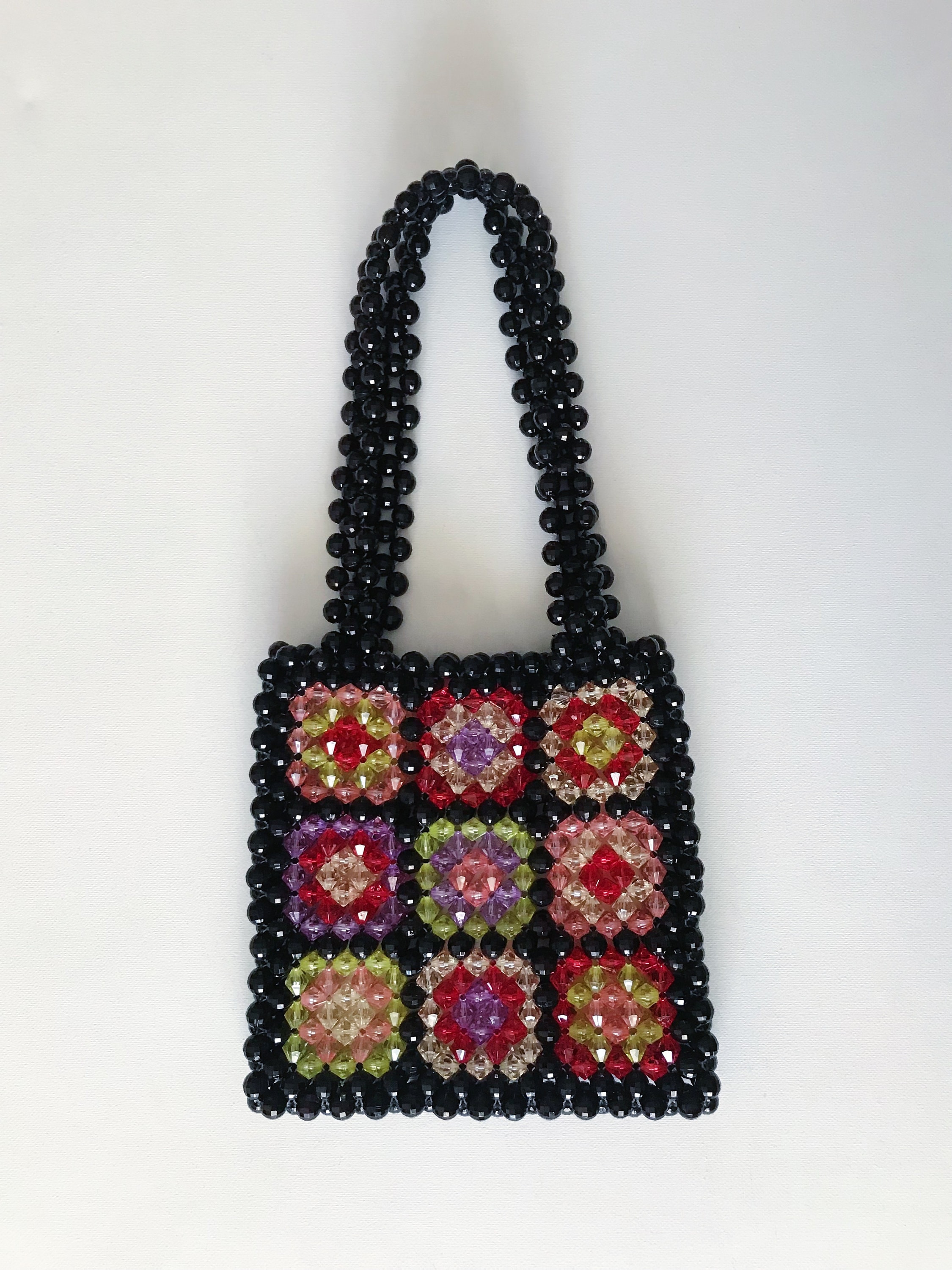 Handmade Granny Square Crystal Beaded Bag - Etsy