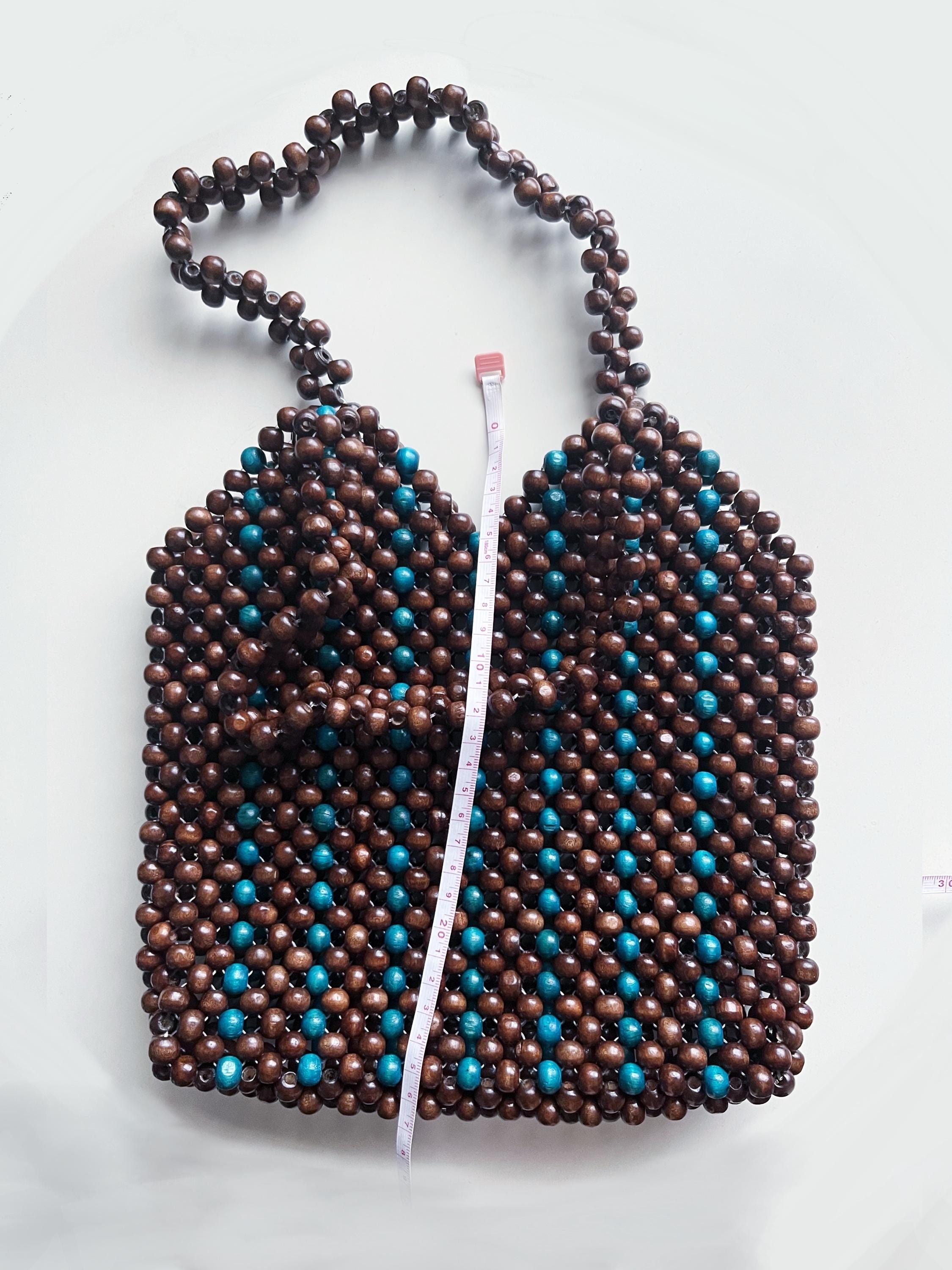Handmade Wood Beaded Shoulder Bag, Colorful Vintage Style - Etsy