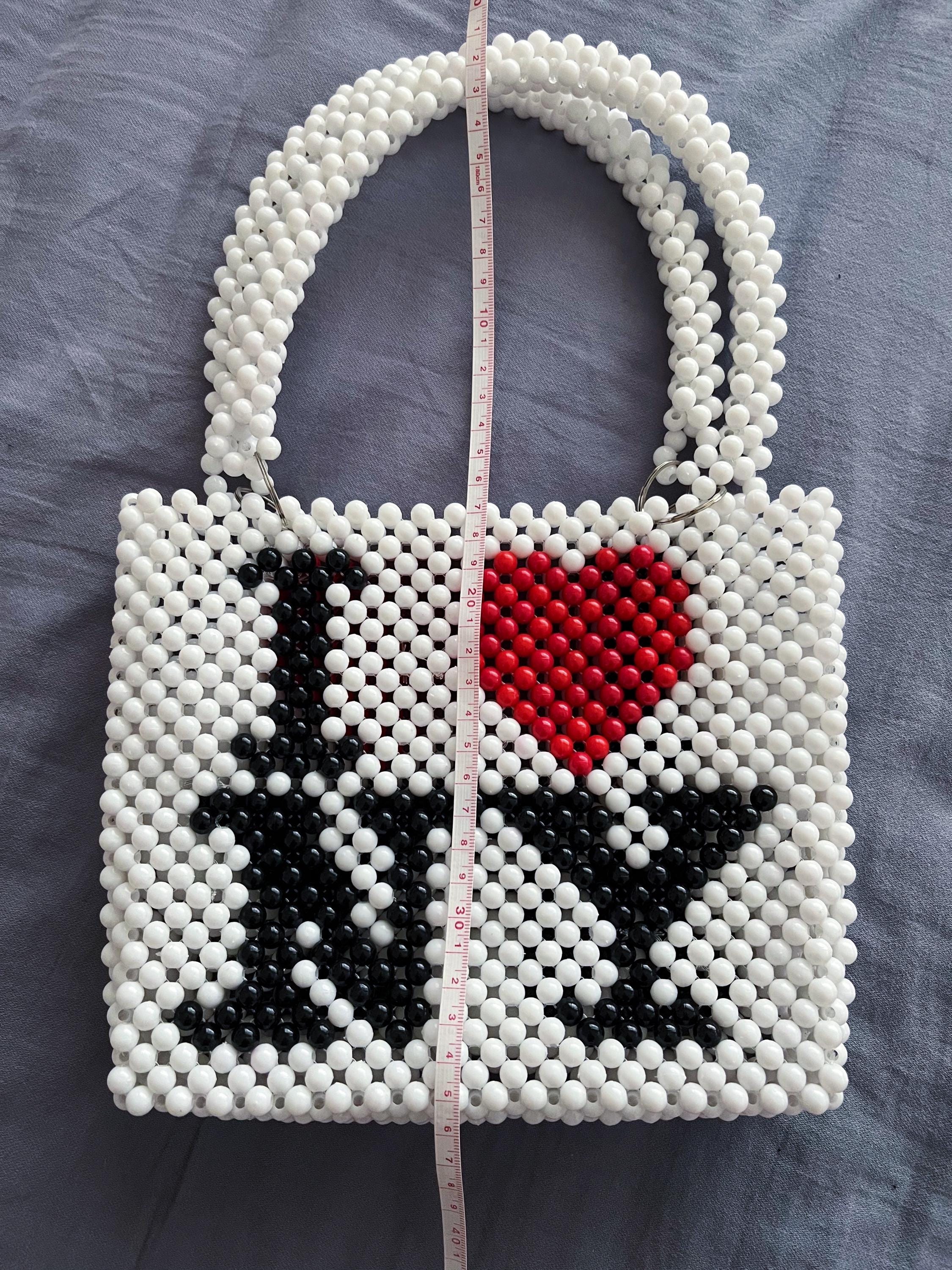 I Love New York Beaded Shoulder Bag, Handmade Bead Bag - Etsy