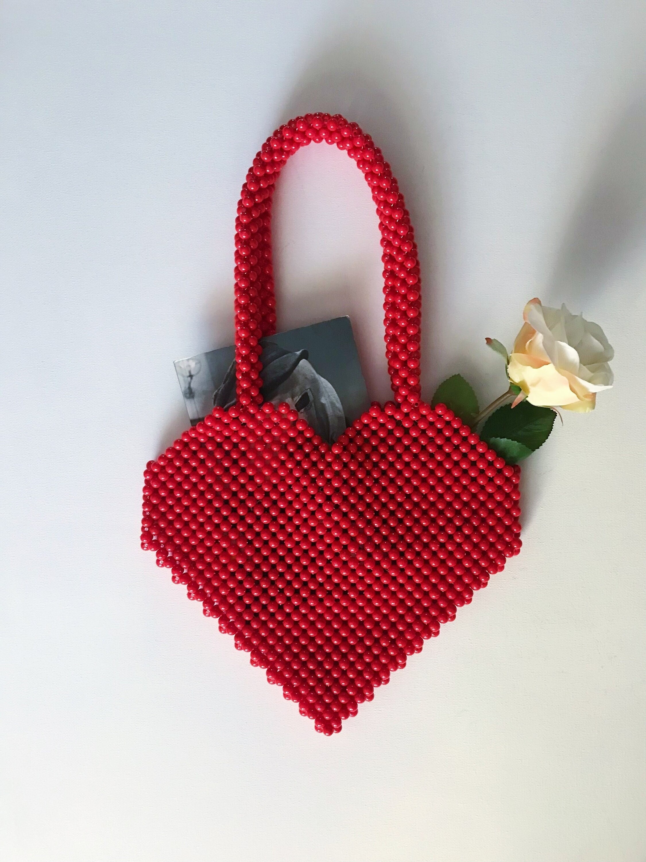 Beaded heart bag sale