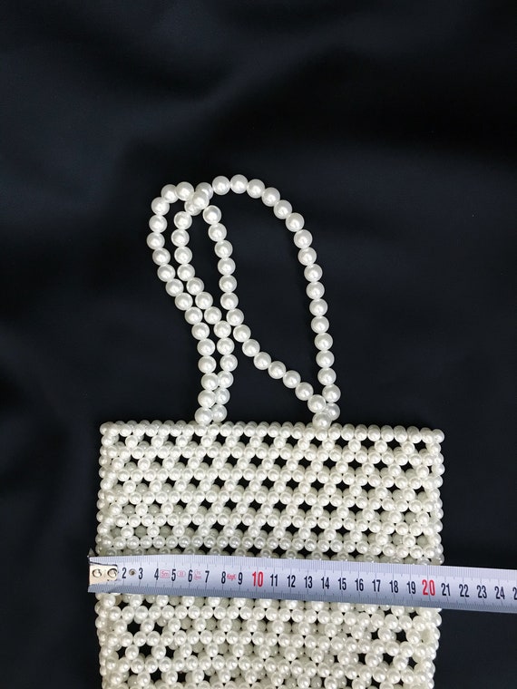 Fecialy Sac à main à perles pour femmes Sac à main de mariage en cristal Sac à bandoulière avec chaîne à perles