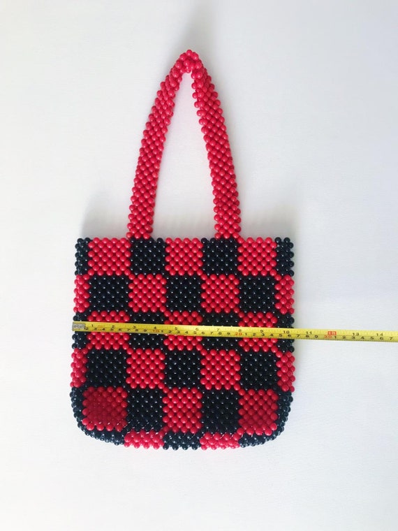 Sac rouge et noir sac rouge sac fait main sac bandouli re en