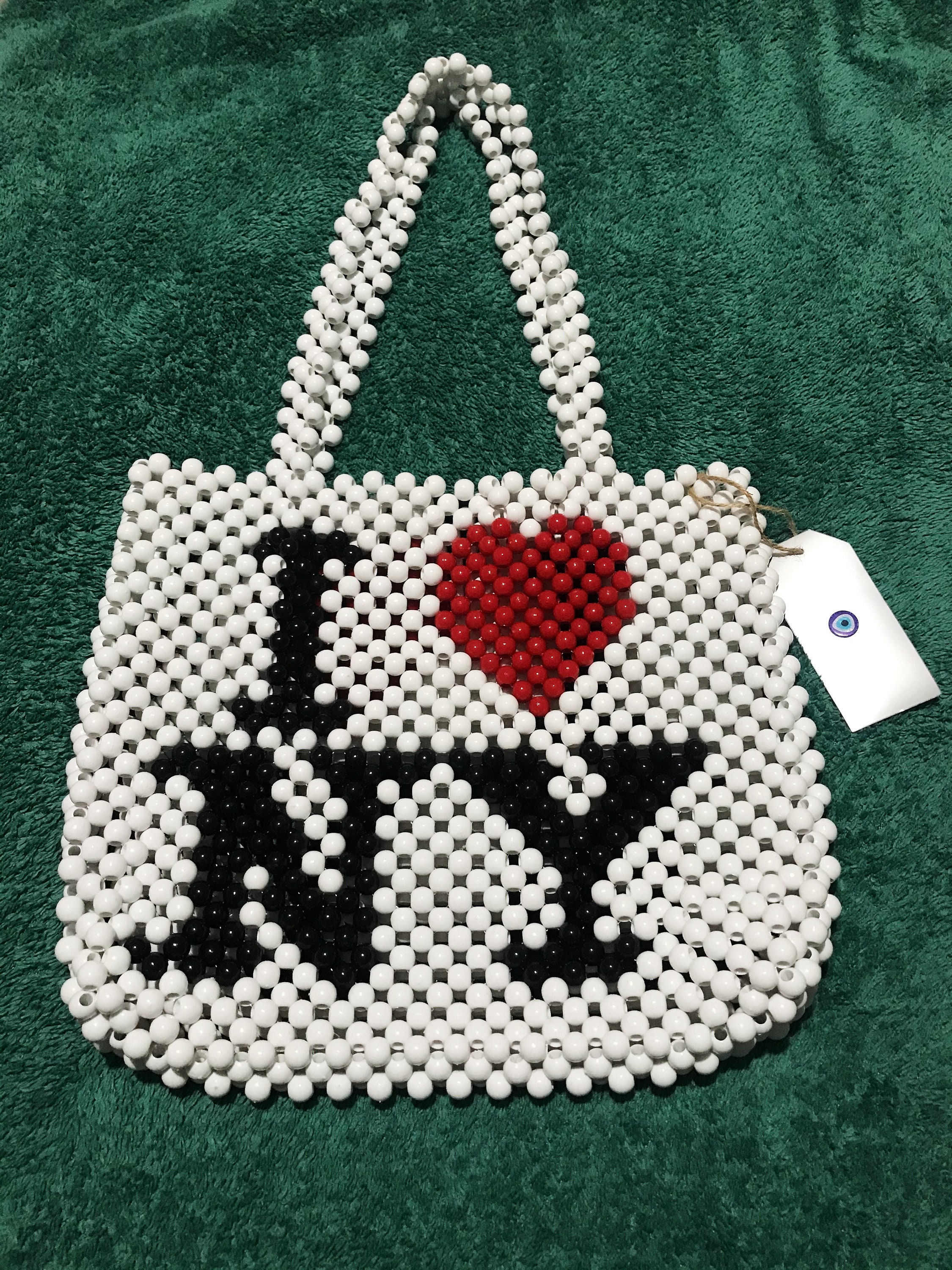 I Love New York ビーズショルダーバッグ、ハンドメイドプラスチック