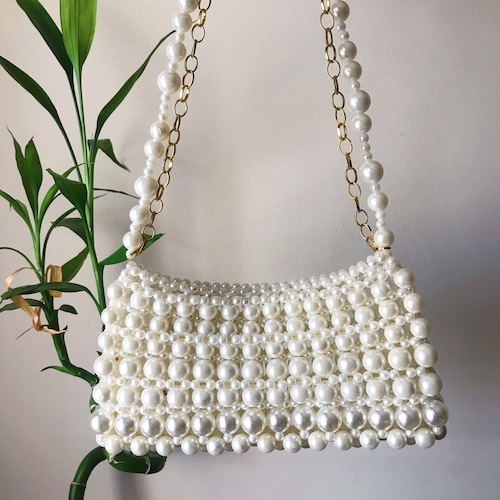 【完売品】Ameri vintage L BALL BEADS BAG Sea Shell Beaded Shoulder Bag | America & Beyond