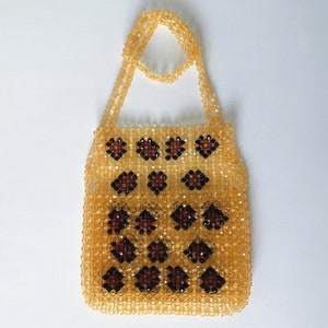 Crystal Beaded Bag, Crystal Leopard Bead Bag, Bead Shoulder Bag, Bead Bag Vintage, Gift For Her, Handmade Bag, Transparent Bead Bag image 3