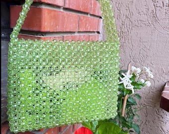 ハンドメイドクリスタルビーズショルダーバッグ - イエロー - Etsy 日本