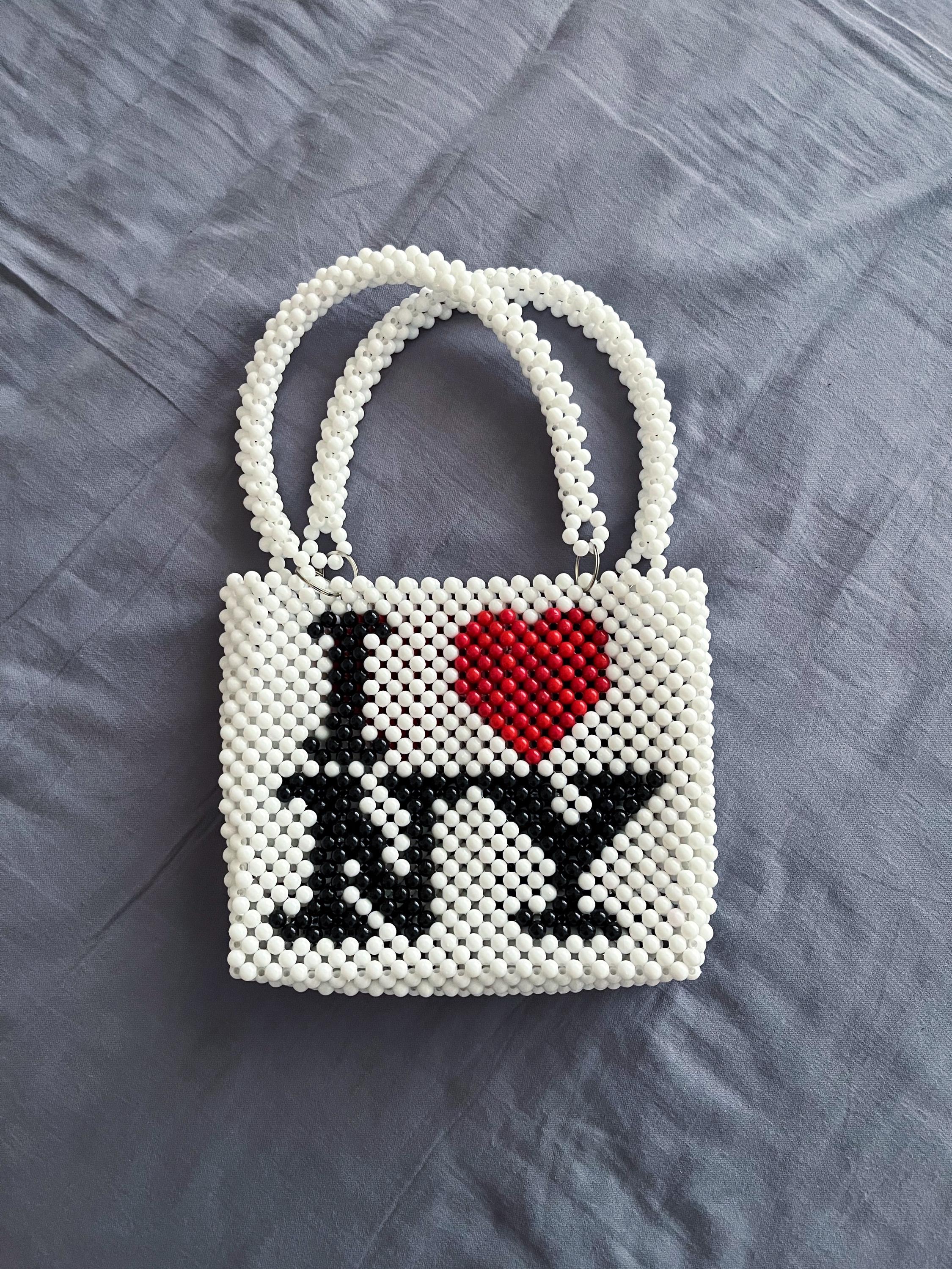 I Love New York Beaded Shoulder Bag, Handmade Bead Bag - Etsy