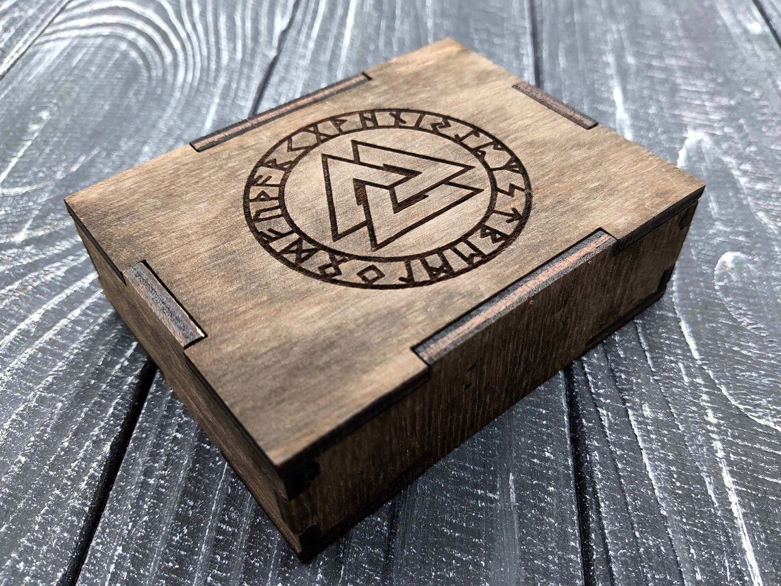Wikinger-Geschenk-Paket Holz-Box Valknut-Symbol mit | Etsy