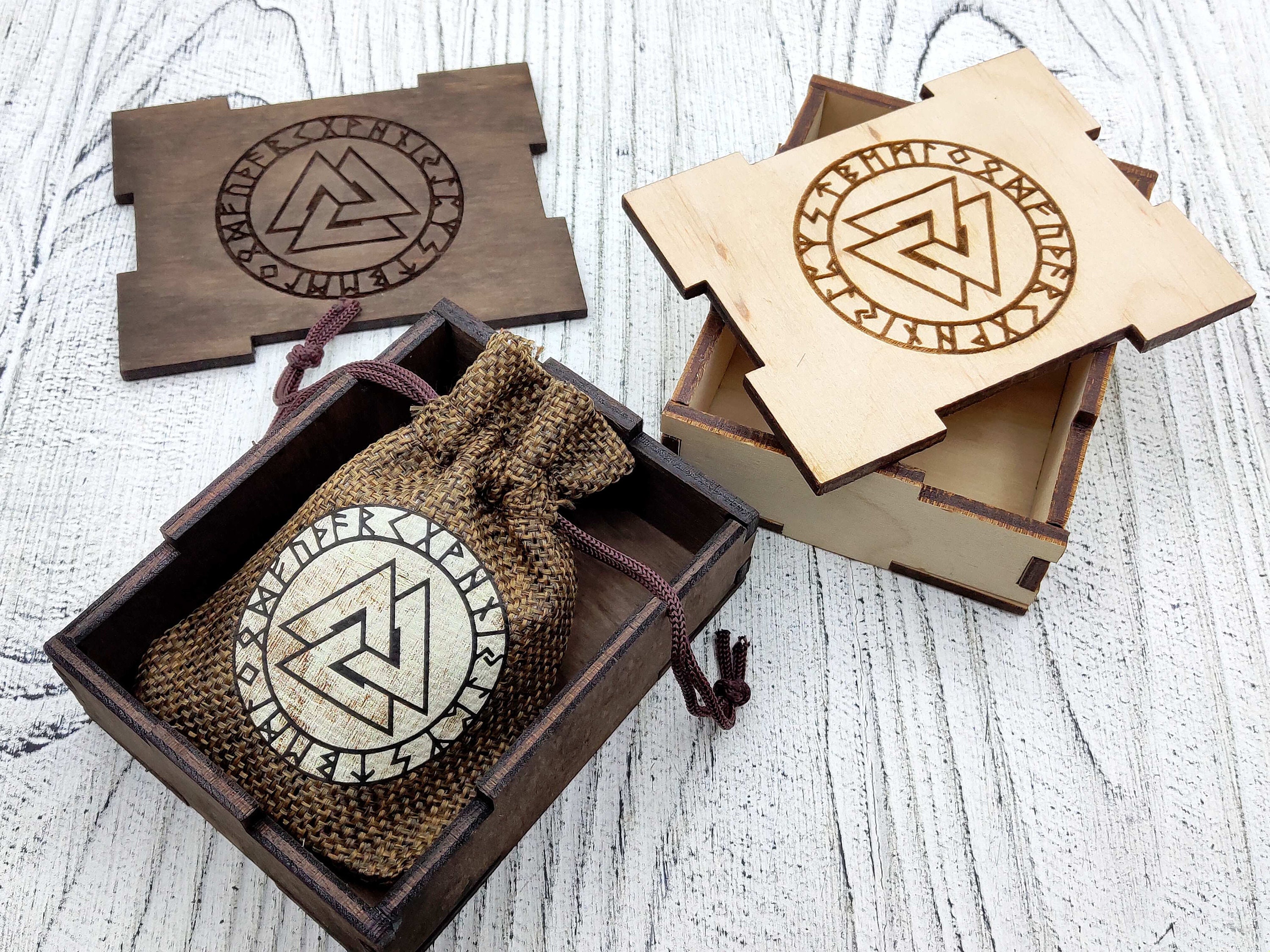 Wikinger-Geschenk-Paket Holz-Box Valknut-Symbol mit | Etsy