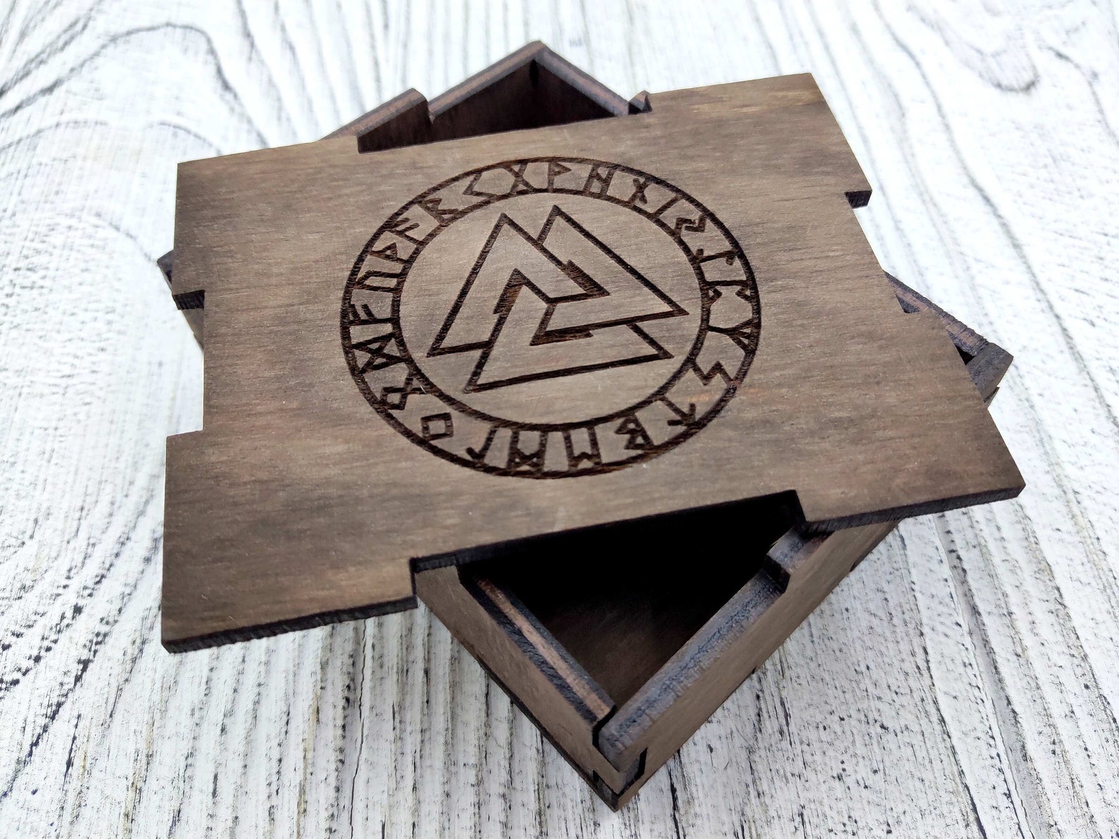 Wikinger-Geschenk-Paket Holz-Box Valknut-Symbol mit | Etsy