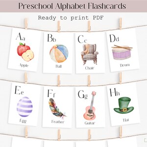 Printable Alphabet Flash Cards Toddlers Preschool Early Learning Resource Nursery Decor Classroom Decor Montessori Curriculum Kindergarten