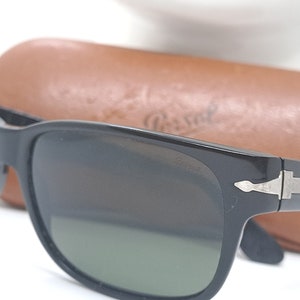 Ultra Vintage PERSOL Meflecto 2672 RATTI Old Classic James Bond Sunglasses Rare Black Acetate Adultsex Eyewear Retro Italy 90s