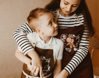 Little Chefs in Action: Children's Aprons with Cooking Utensils and Gadgets - Perfect Housewarming Gift and Christmas Apron with Pockets