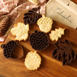 Fall Cookie Cutters, Maple Oak Leaf Cookie Cutter Set, Forest Cookie Cutter, Autumn Cutters, Cookie Stamp, Cookie Molds Housewarming