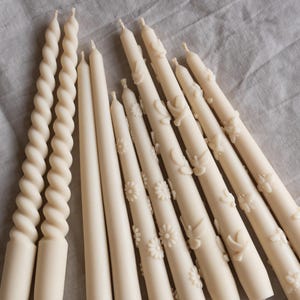 Taper Candles Set, Beeswax Candles Sticks, Bird Candles, Dinner Taper Candle, Wedding Decorative Candles, Twisted Taper Candle Unique