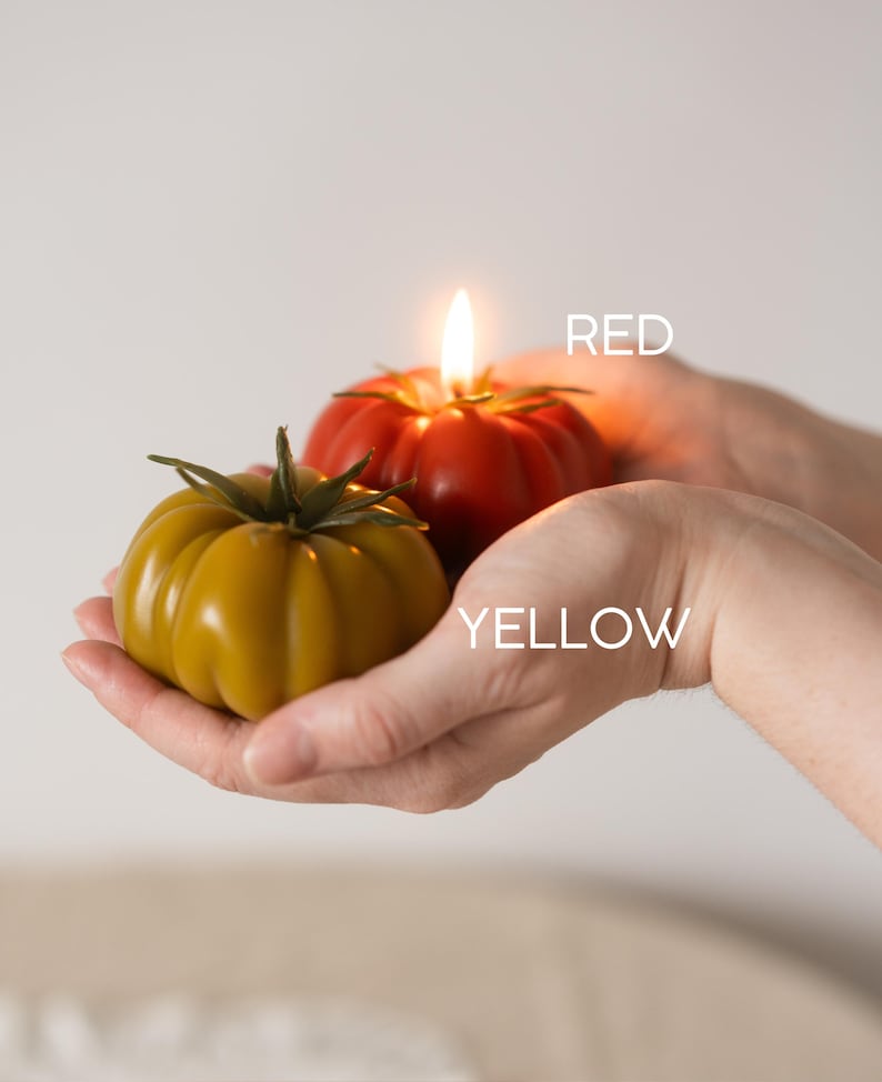 Tomato candles, Food Candles, Real Fruit Vegetables Candles, Garden Lover Gift, Handmade Beeswax Candles Table Centerpiece