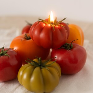 Tomato candles, Food Candles, Real Fruit Vegetables Candles, Garden Lover Gift, Handmade Beeswax Candles Table Centerpiece