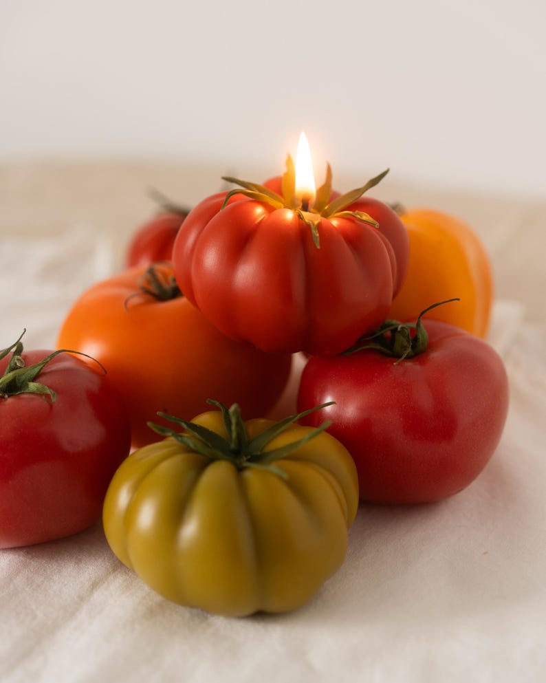Tomato candles, Food Candles, Real Fruit Vegetables Candles, Garden Lover Gift, Handmade Beeswax Candles Table Centerpiece