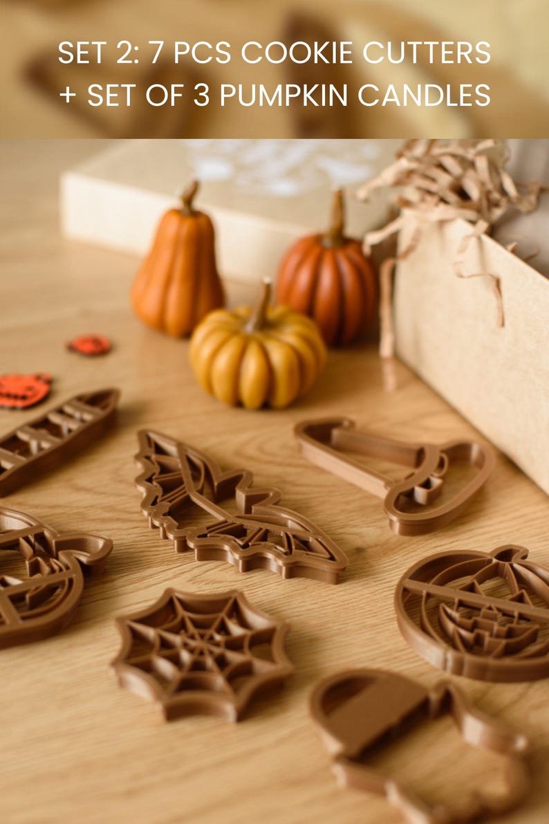 Halloween Cookie Cutters, Pumpkin Cookie Cutter Set, Cookie Stamp, Halloween Gift Box, DIY Cookie Kit, Ghost Finger Cookie Cutter