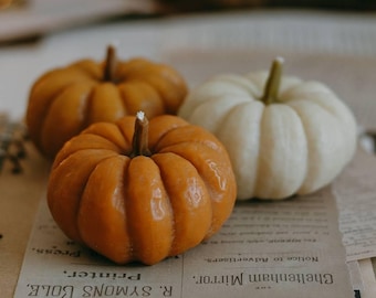 Halloween Candles Set, Pumpkin Shaped Candles, Halloween Pumpkin Decor, Thanksgiving Autumn Decor, Fall Candles