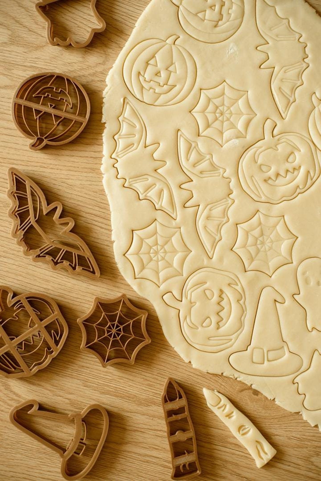 Mini Pumpkin Cookie Cutter Set - 8 Halloween Face Stamps For DIY Baking & Family Fun