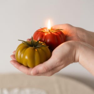 Tomato candles, Food Candles, Real Fruit Vegetables Candles, Garden Lover Gift, Handmade Beeswax Candles Table Centerpiece