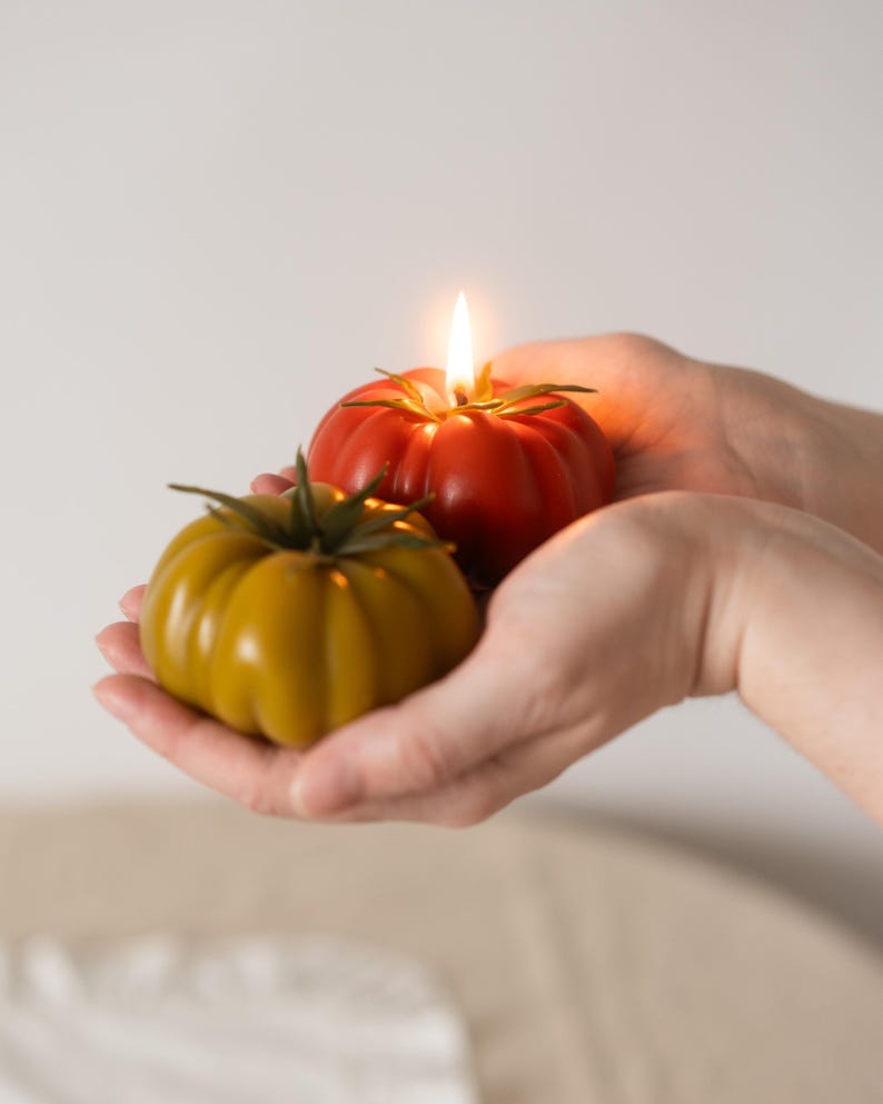 Tomato candles, Food Candles, Real Fruit Vegetables Candles, Garden Lover Gift, Handmade Beeswax Candles Table Centerpiece