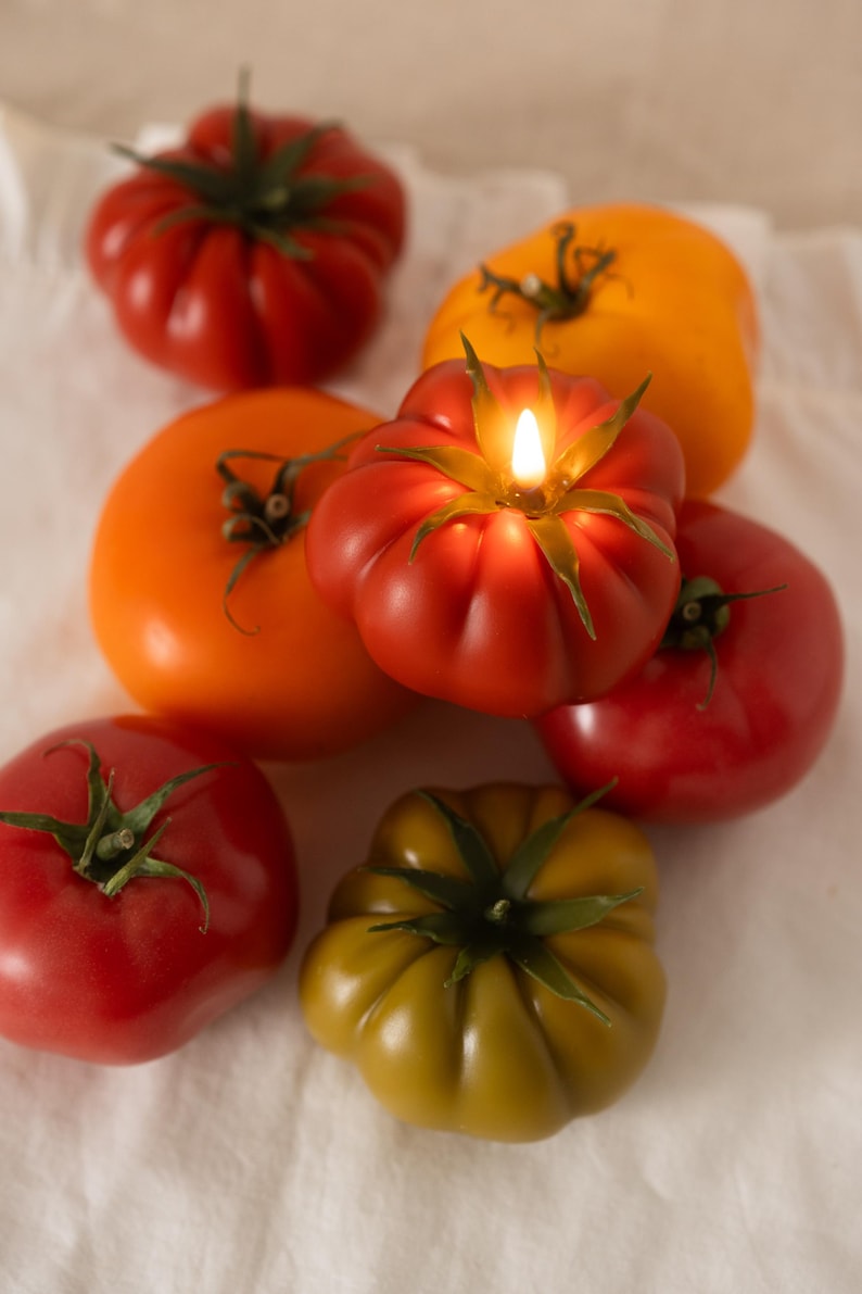 Tomato candles, Food Candles, Real Fruit Vegetables Candles, Garden Lover Gift, Handmade Beeswax Candles Table Centerpiece