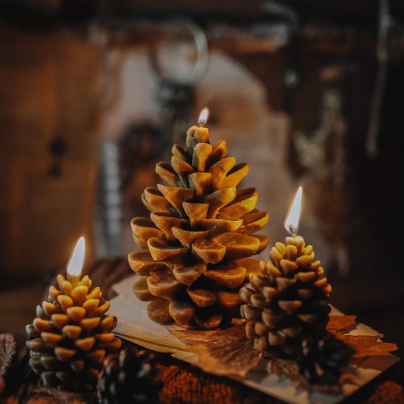 Large Beeswax Cone Candles image 1