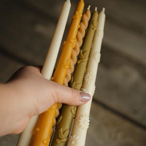 Taper Candles Beeswax, Candlesticks, Colored Tapers, Decorative Bird Candles, Dinner Taper Candle, Wedding Festive Candles