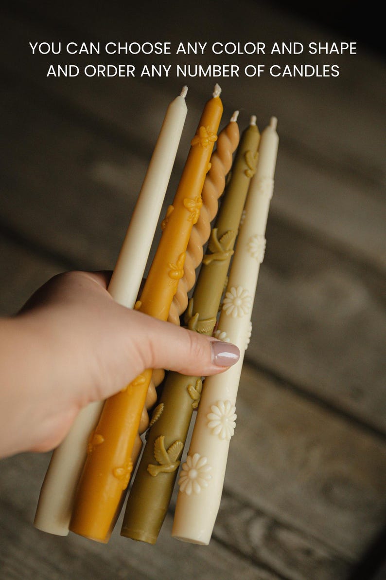 Taper Candles Beeswax, Candlesticks, Colored Tapers, Decorative Bird Candles, Dinner Taper Candle, Wedding Festive Candles