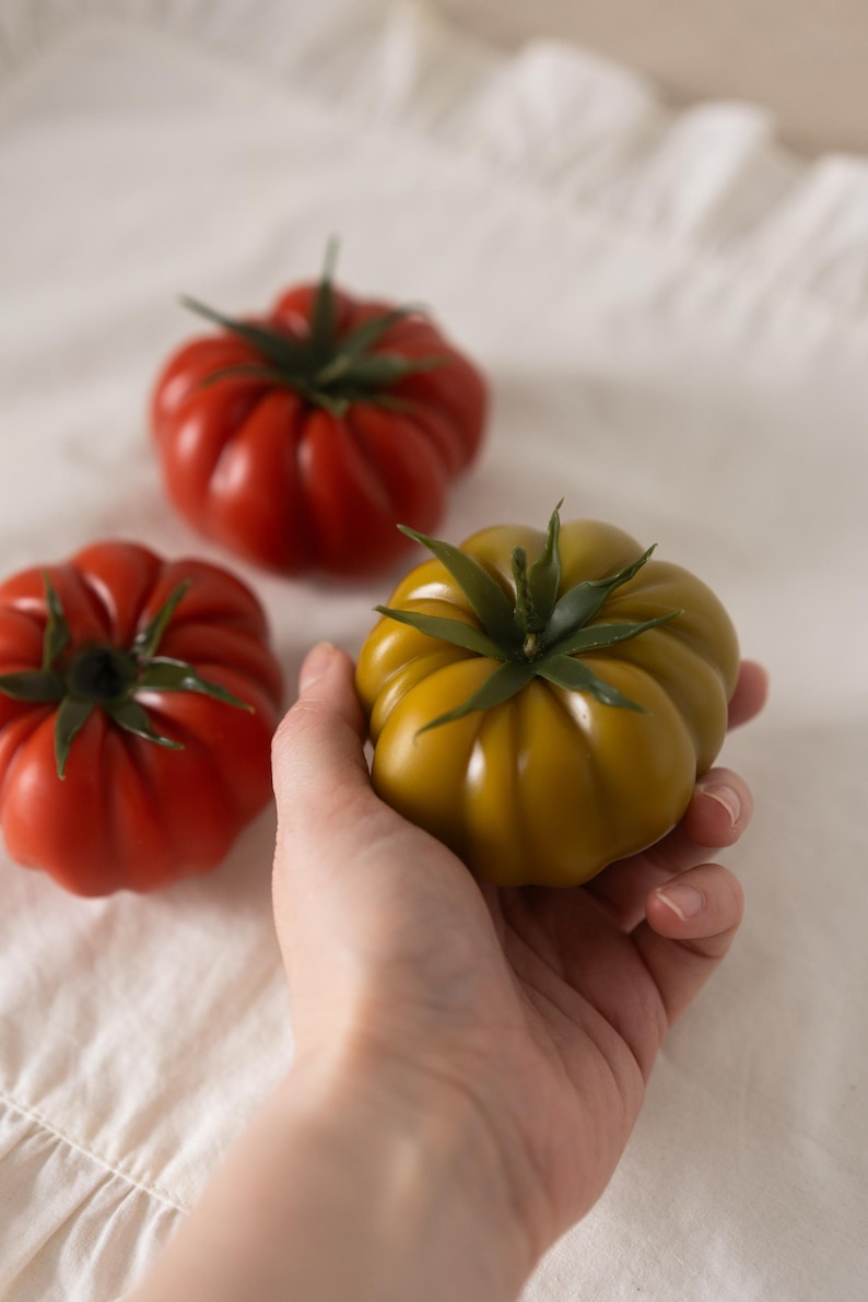 Tomato candles, Food Candles, Real Fruit Vegetables Candles, Garden Lover Gift, Handmade Beeswax Candles Table Centerpiece