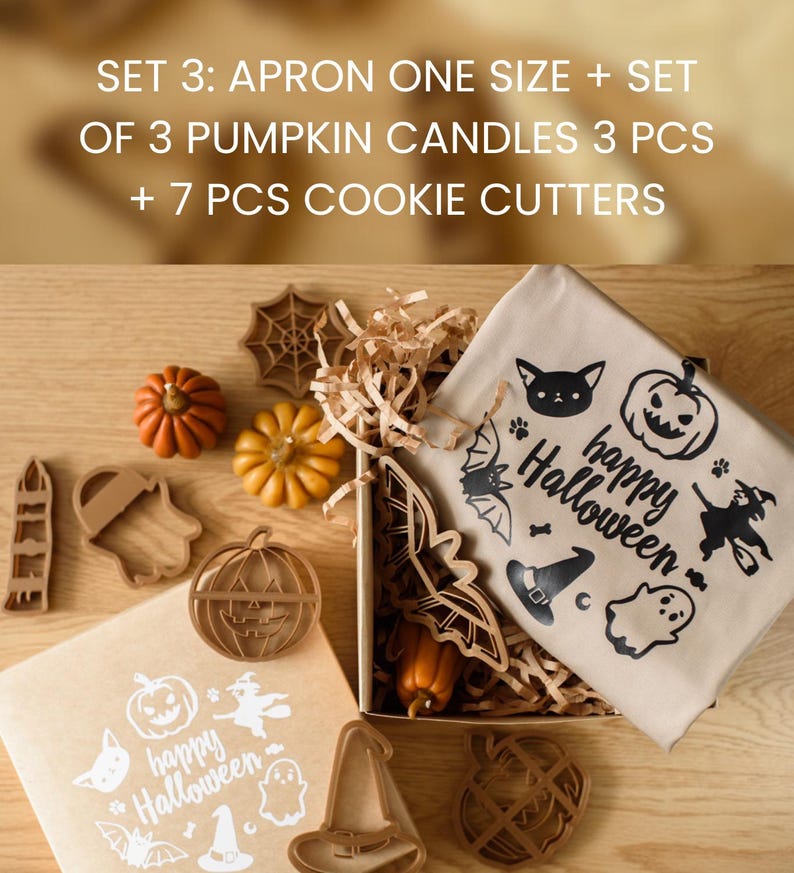Halloween Cookie Cutters, Pumpkin Cookie Cutter Set, Cookie Stamp, Halloween Gift Box, DIY Cookie Kit, Ghost Finger Cookie Cutter