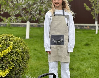 Découvrez les joies du jardinage : Robe tablier de jardinage avec poches - Le cadeau parfait pour les enfants !