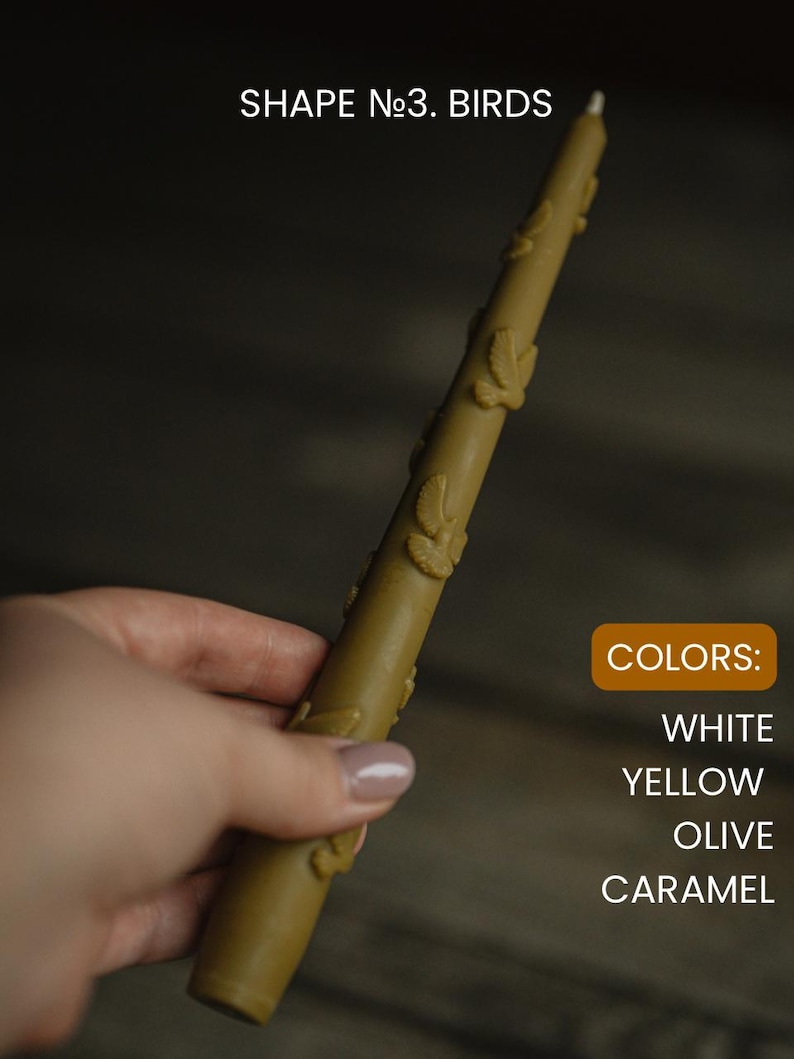 Taper Candles Beeswax, Candlesticks, Colored Tapers, Decorative Bird Candles, Dinner Taper Candle, Wedding Festive Candles