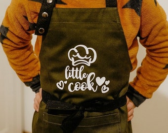 Little Cook's Delight: Personalized Toddler Apron with Pockets - The Perfect Baking Gift for Kids! Discover 'Little Cook' Collection on Etsy