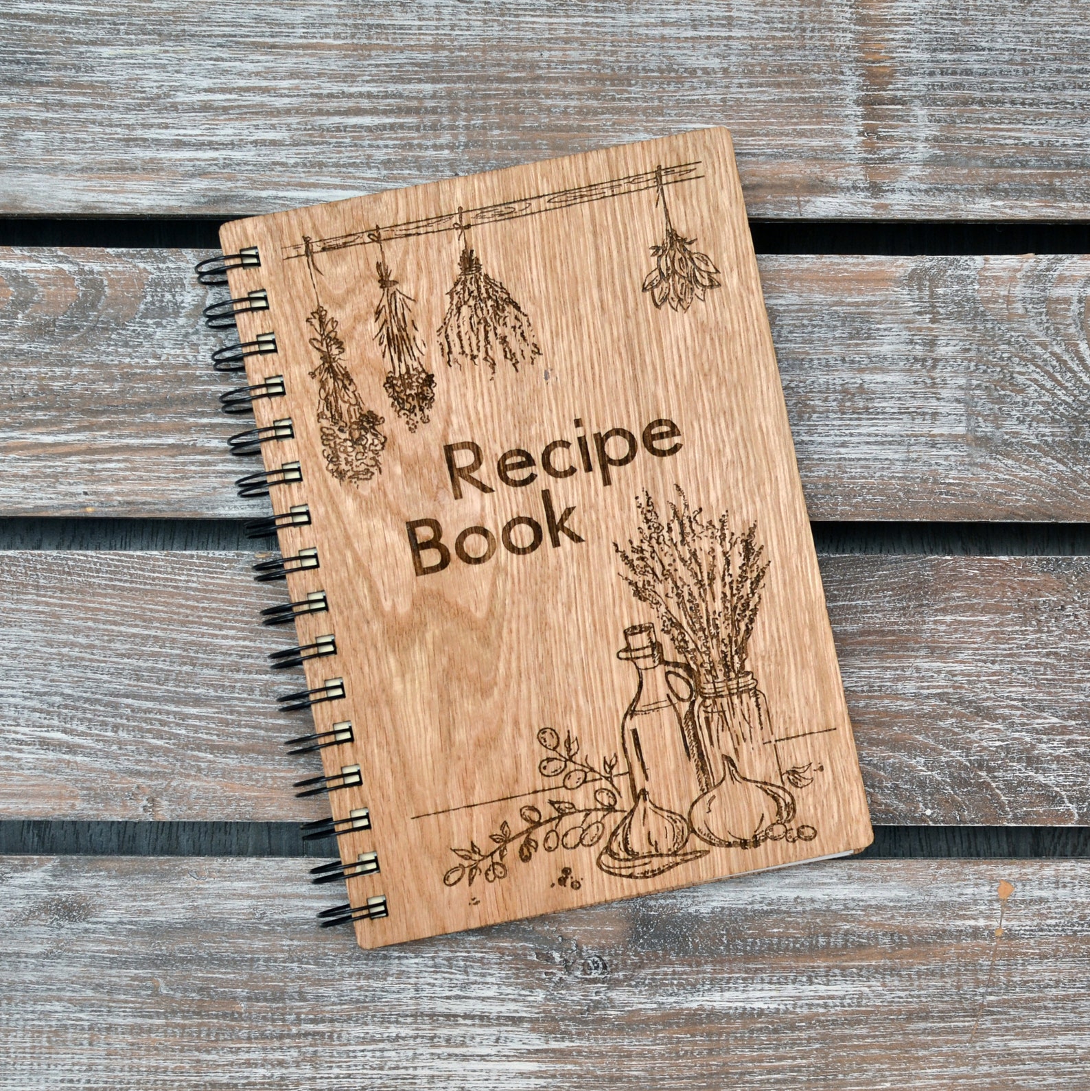 Recipe Book With Dividers Personalized Wooden Recipe Book - Etsy