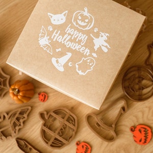 Halloween Cookie Cutters, Pumpkin Cookie Cutter Set, Cookie Stamp, Halloween Gift Box, DIY Cookie Kit, Ghost Finger Cookie Cutter