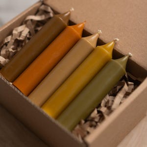 Short Taper Candles Beeswax, Wedding Decorative Candles, Candlesticks, Boho Colored Tapers, Dinner Taper Candle