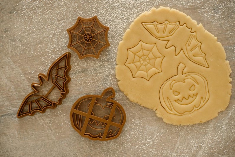Halloween Cookie Cutters, Pumpkin Cookie Cutter Set, Cookie Stamp, Halloween Gift Box, DIY Cookie Kit, Ghost Finger Cookie Cutter