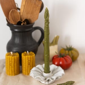 Asparagus Beeswax Candle, Taper Food Candles, Real Vegetables Candles, Garden Lover Gift, Handmade Candles Table Centerpiece Dinner Decor