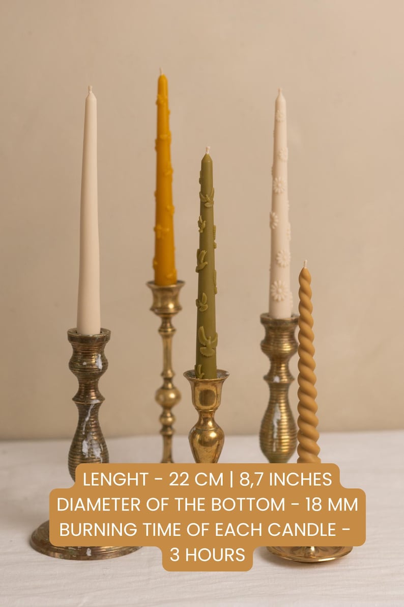 Taper Candles Beeswax, Candlesticks, Colored Tapers, Decorative Bird Candles, Dinner Taper Candle, Wedding Festive Candles