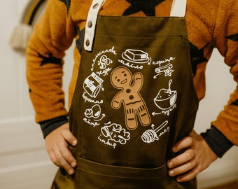 Personalized Cooking Aprons with Pockets: Customized Children's Aprons - Perfect for Christmas and Festive Cooking Fun!