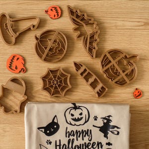 Halloween Cookie Cutters, Pumpkin Cookie Cutter Set, Cookie Stamp, Halloween Gift Box, DIY Cookie Kit, Ghost Finger Cookie Cutter