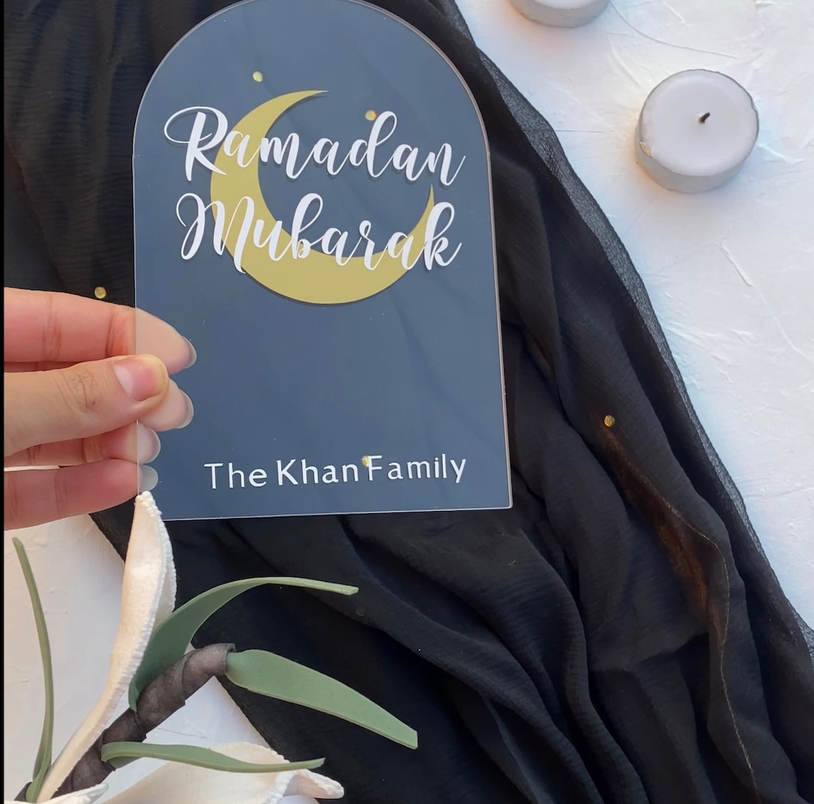 ramadan mubarak acrylic sign