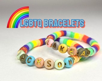 Custom name Rainbow bracelet, pride personalized bracelet, LGBTQ BRACELET, Rainbow personalized name bracelet, kids custom name bracelet