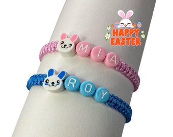 Personalized Easter Bracelet, Kids Easter gift, name bracelet for Easter, personalized gift for Easter for girls and boys