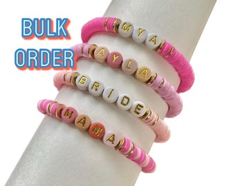 Bulk order custom name bracelet, bulk friendship bracelet, Personalized Name Custom Beaded Bracelet, custom bracelet with kids name