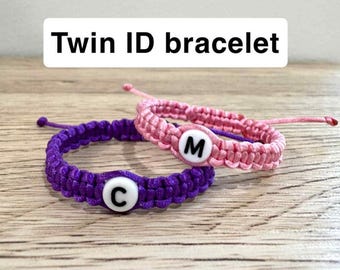 Lot de 2 bracelets d'identification pour jumeaux, bracelet pour bébé, cadeau de faire-part pour jumeaux incassable